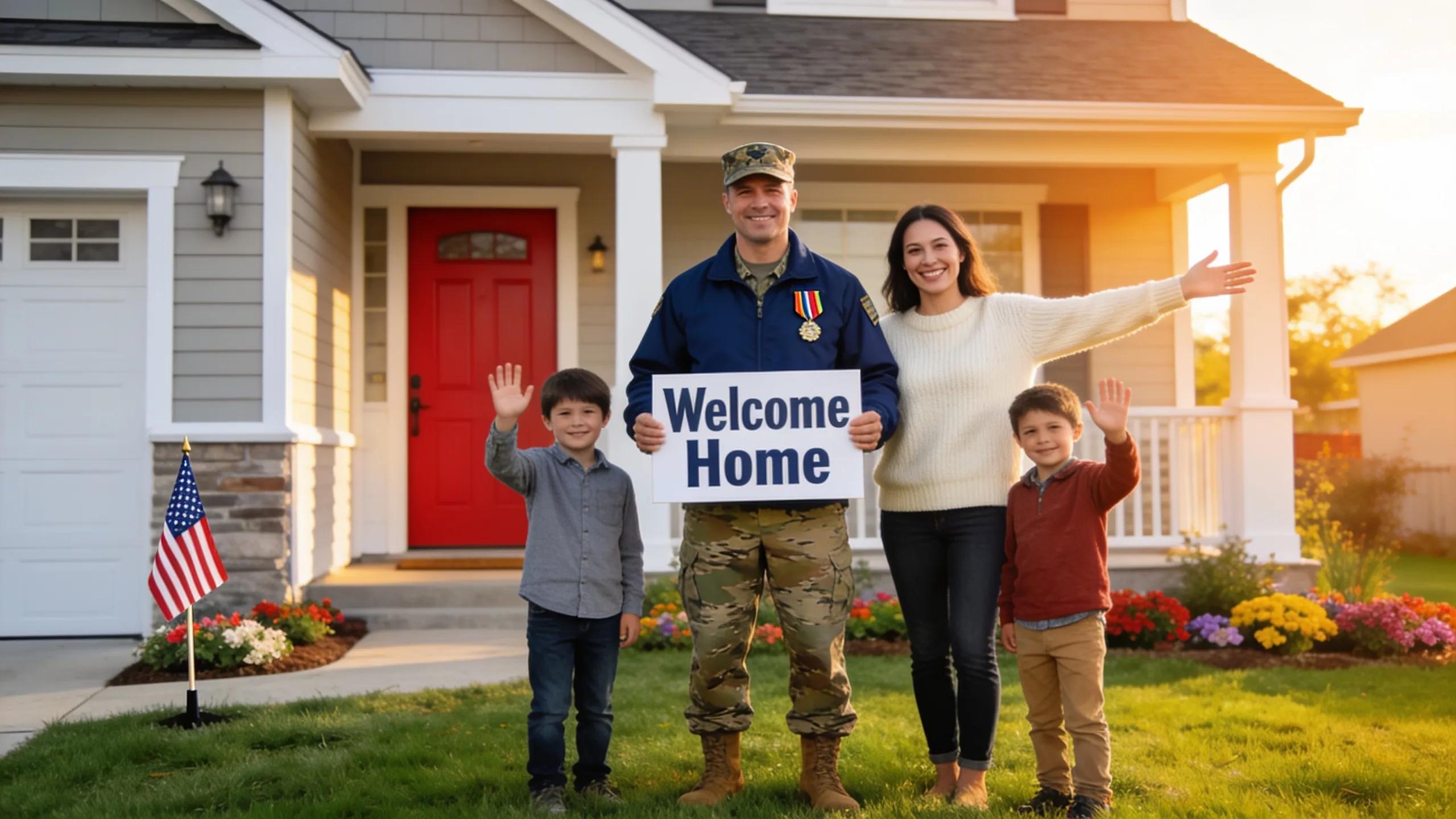 Veteran family celebrating homeownership benefits of VA loans